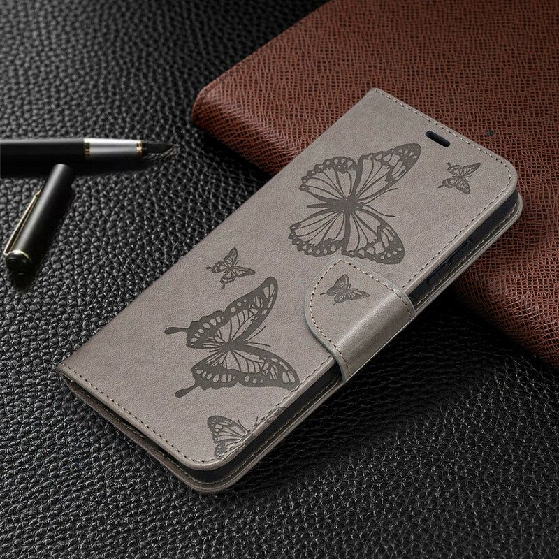 Kotelot Samsung Galaxy S20 FE Perhosia Lennossa Lanyardin Kanssa