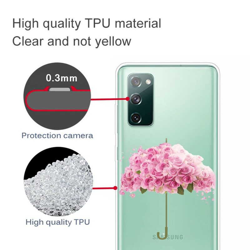 Kuori Samsung Galaxy S20 FE Sateenvarjo Ruusuissa