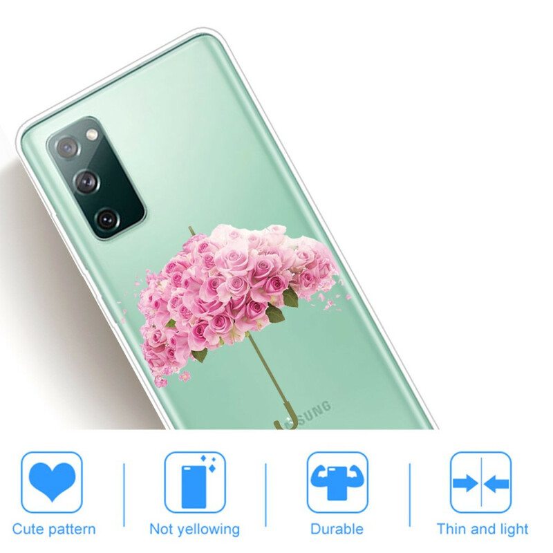 Kuori Samsung Galaxy S20 FE Sateenvarjo Ruusuissa
