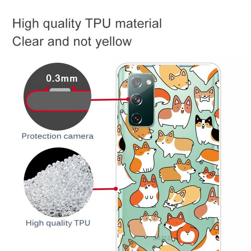 Kuori Samsung Galaxy S20 FE Saumaton Useita Koiria