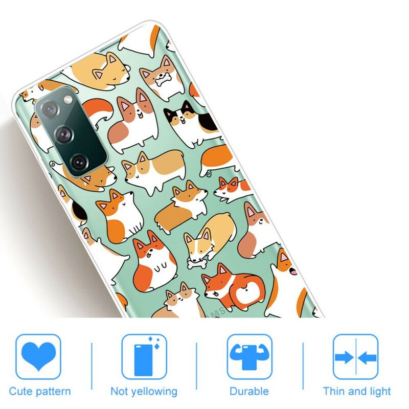 Kuori Samsung Galaxy S20 FE Saumaton Useita Koiria
