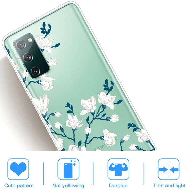 Kuori Samsung Galaxy S20 FE Valkoiset Kukat