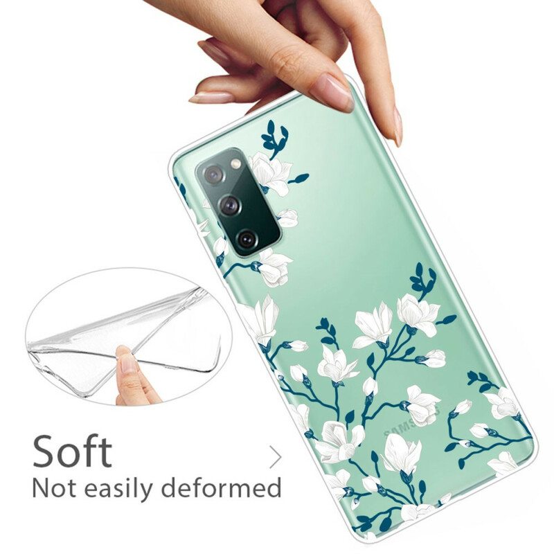 Kuori Samsung Galaxy S20 FE Valkoiset Kukat