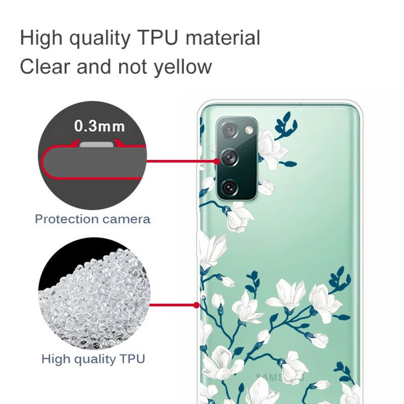 Kuori Samsung Galaxy S20 FE Valkoiset Kukat