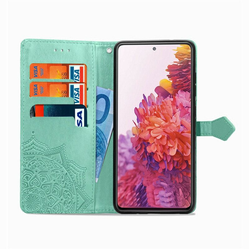Nahkakotelo Samsung Galaxy S20 FE Mandala Keskiaika