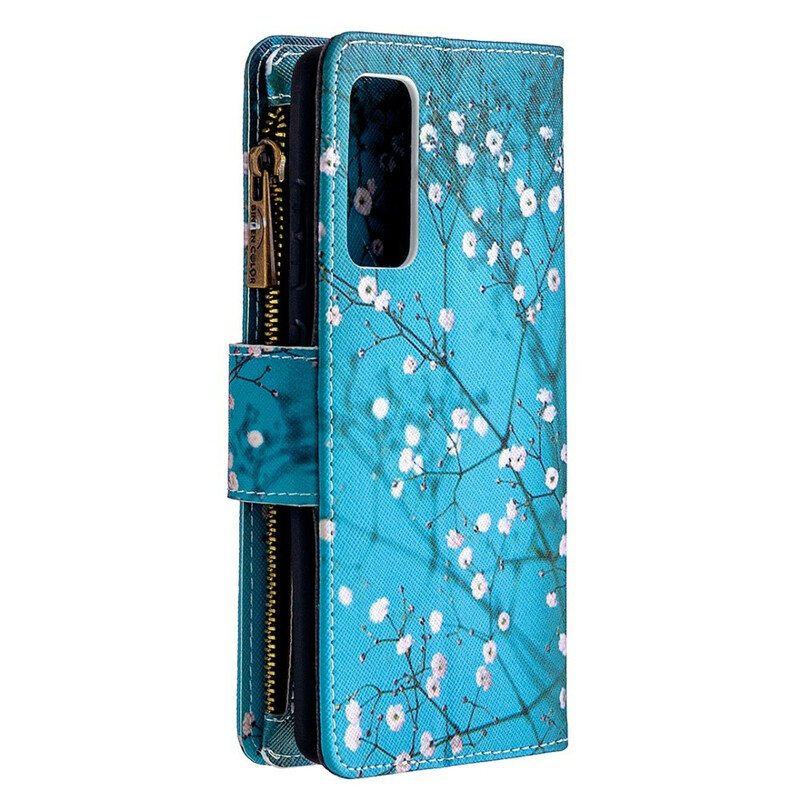 Nahkakotelo Samsung Galaxy S20 FE Vetoketjullinen Puutasku