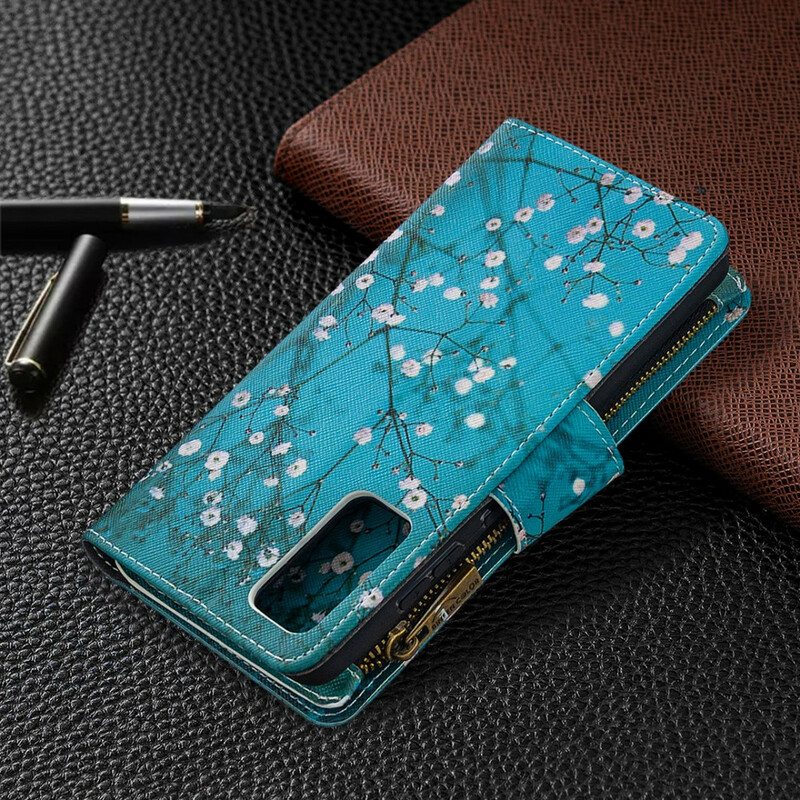 Nahkakotelo Samsung Galaxy S20 FE Vetoketjullinen Puutasku