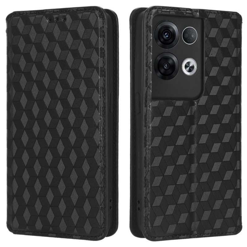 Puhelinkuoret Oppo Reno 8 Pro Kotelot Flip 3d Cube -nahkatehoste