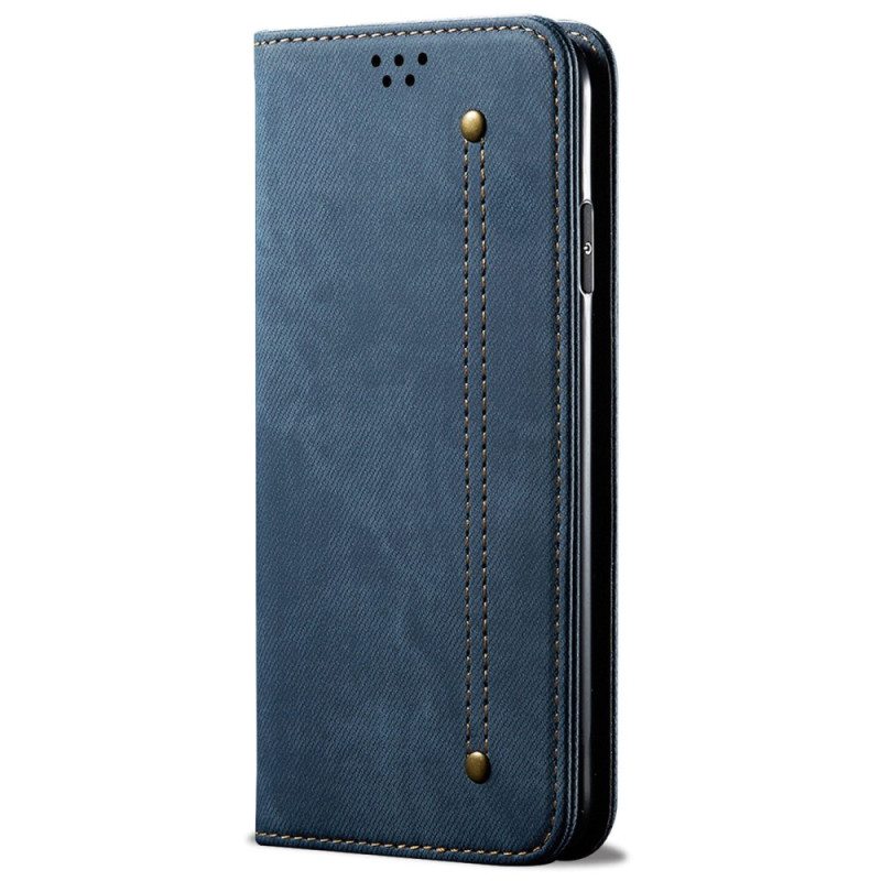 Puhelinkuoret Vivo Y16 Kotelot Flip Denim Kangas