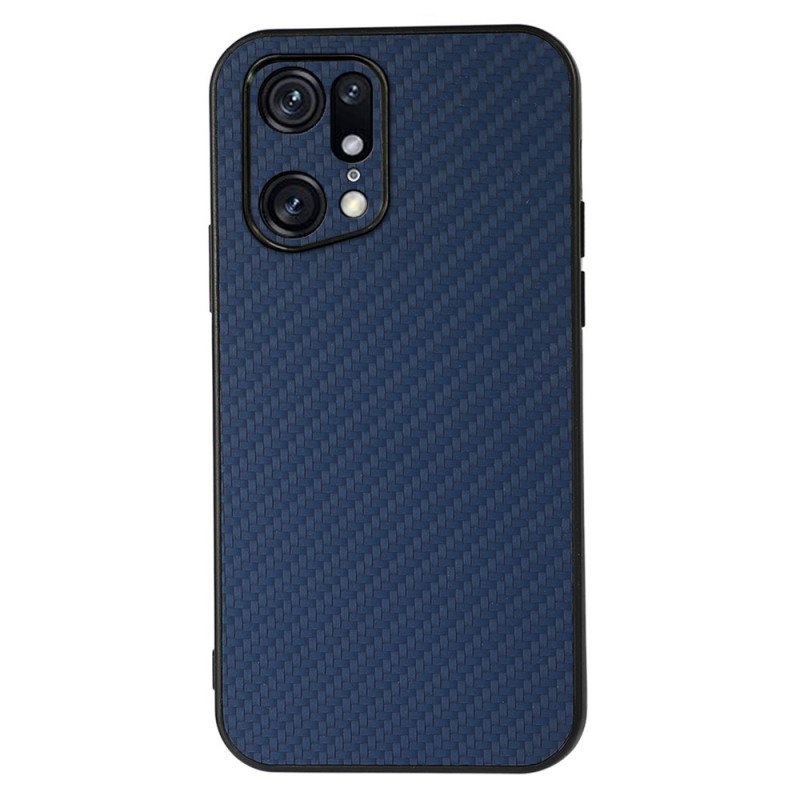 Case Oppo Find X5 Pro Nahkavaikutteinen Hiilikuiturakenne