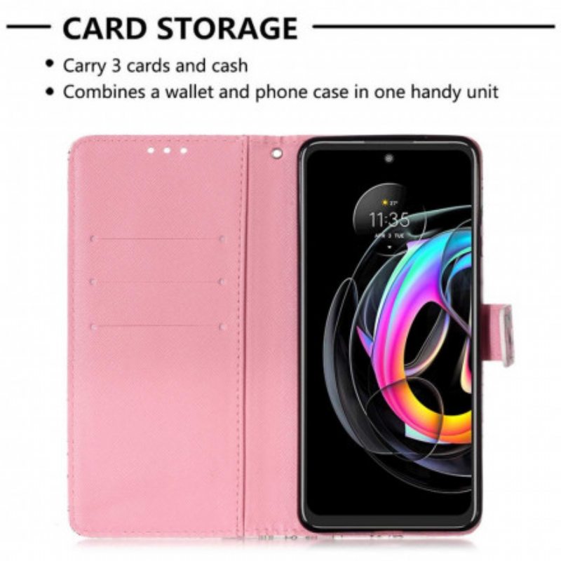 Case Nahkakotelo Motorola Edge 20 Lite Akvarelli Unikko