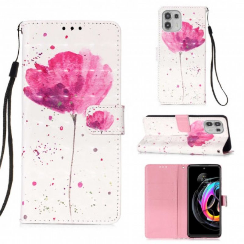 Case Nahkakotelo Motorola Edge 20 Lite Akvarelli Unikko