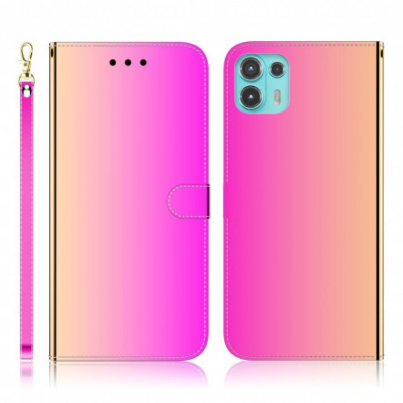 Flip Case Motorola Edge 20 Lite Keinonahkainen Peilin Kansi