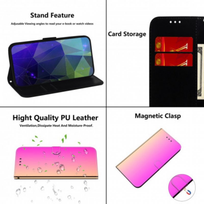 Flip Case Motorola Edge 20 Lite Keinonahkainen Peilin Kansi