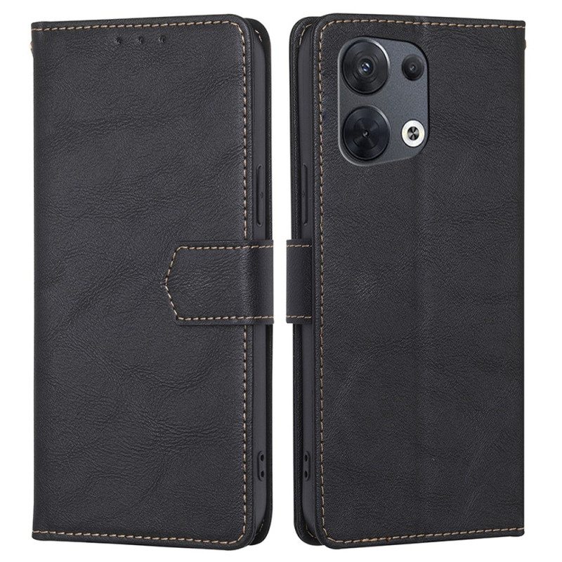 Kotelot Oppo Reno 8 Parkittua Tekonahkaa