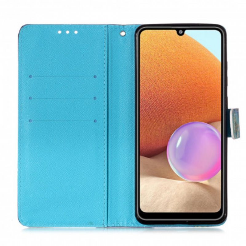 Flip Case Samsung Galaxy A32 Golden Butterflies Kaulanauha