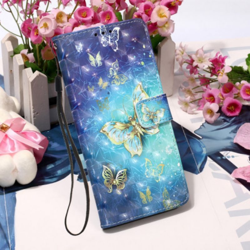 Flip Case Samsung Galaxy A32 Golden Butterflies Kaulanauha