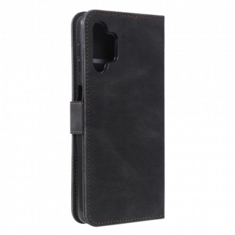 Flip Case Samsung Galaxy A32 Kaksiväriset Keinonahkaiset Niitit