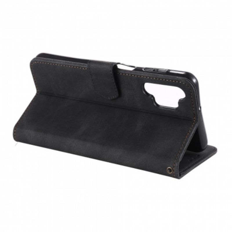Flip Case Samsung Galaxy A32 Kaksiväriset Keinonahkaiset Niitit