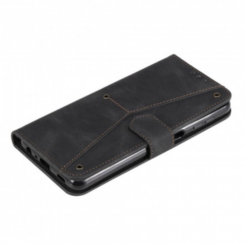 Flip Case Samsung Galaxy A32 Kaksiväriset Keinonahkaiset Niitit