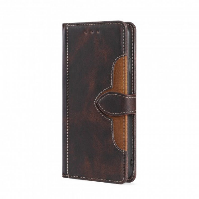 Flip Case Samsung Galaxy A32 Keinonahka Bicolor Tyylikäs