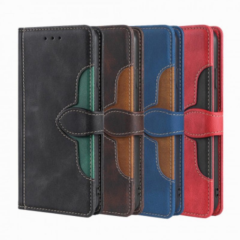 Flip Case Samsung Galaxy A32 Keinonahka Bicolor Tyylikäs