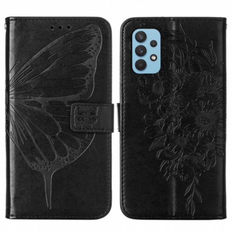 Kotelot Samsung Galaxy A32 Butterfly Design Kaulanauhalla