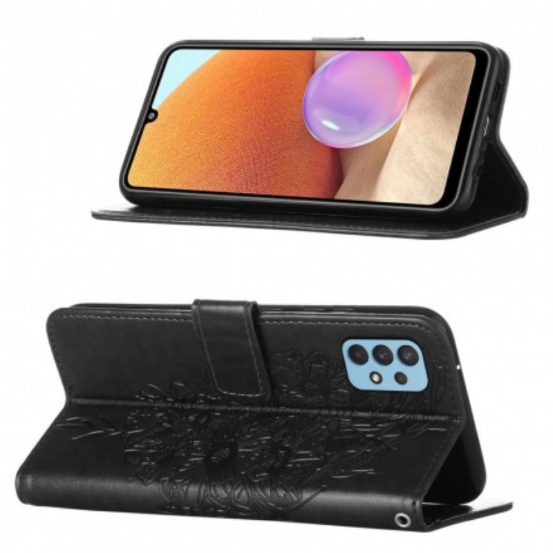 Kotelot Samsung Galaxy A32 Butterfly Design Kaulanauhalla