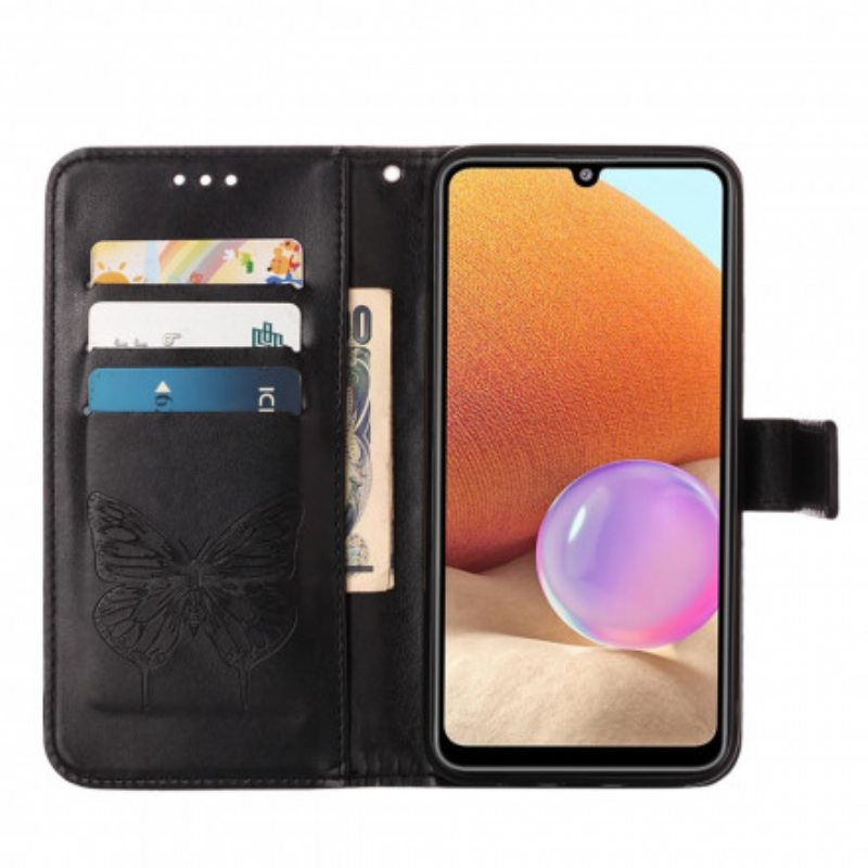 Kotelot Samsung Galaxy A32 Butterfly Design Kaulanauhalla