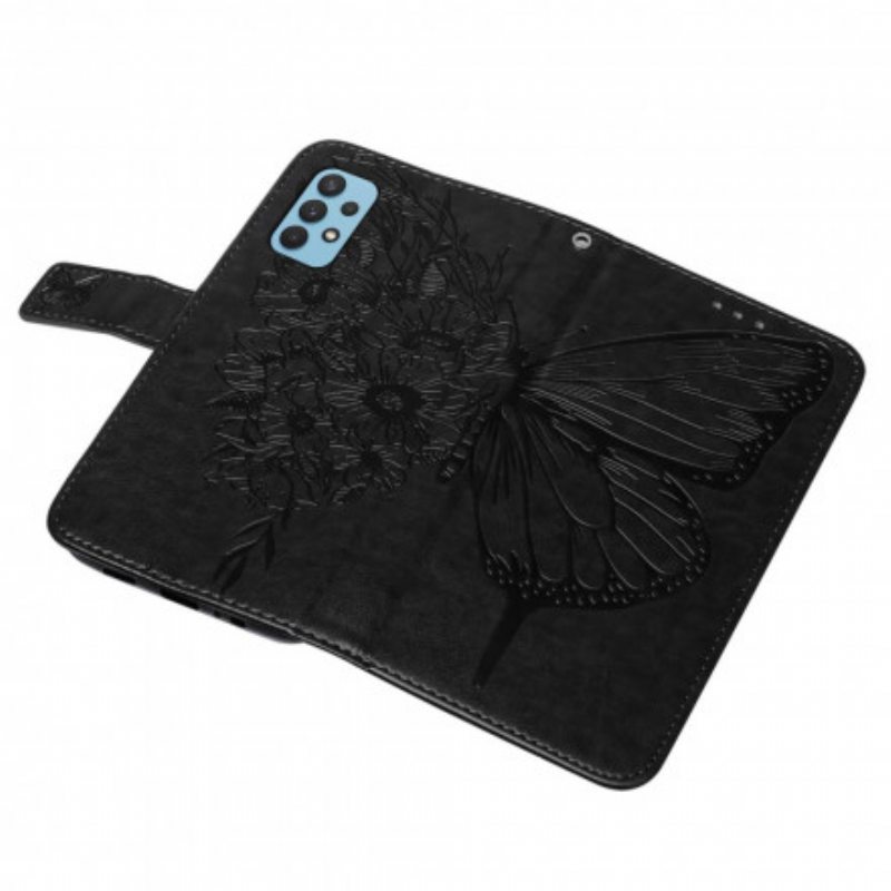 Kotelot Samsung Galaxy A32 Butterfly Design Kaulanauhalla