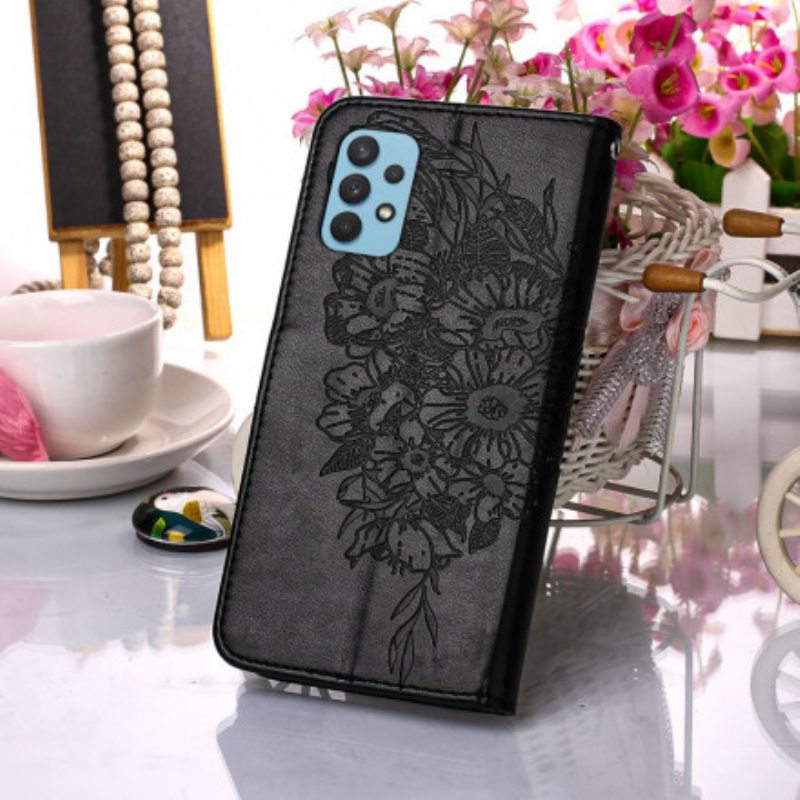Kotelot Samsung Galaxy A32 Butterfly Design Kaulanauhalla