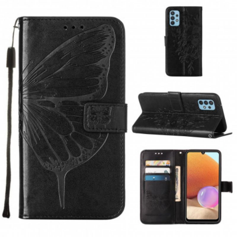 Kotelot Samsung Galaxy A32 Butterfly Design Kaulanauhalla