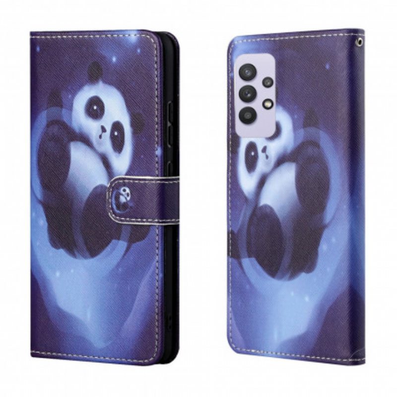 Kotelot Samsung Galaxy A32 Suojaketju Kuori Panda Space Kaulanauhalla