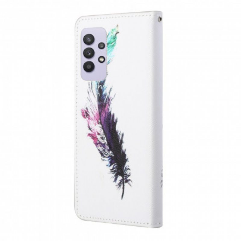 Kotelot Samsung Galaxy A32 Suojaketju Kuori Sulka Kaulanauhalla