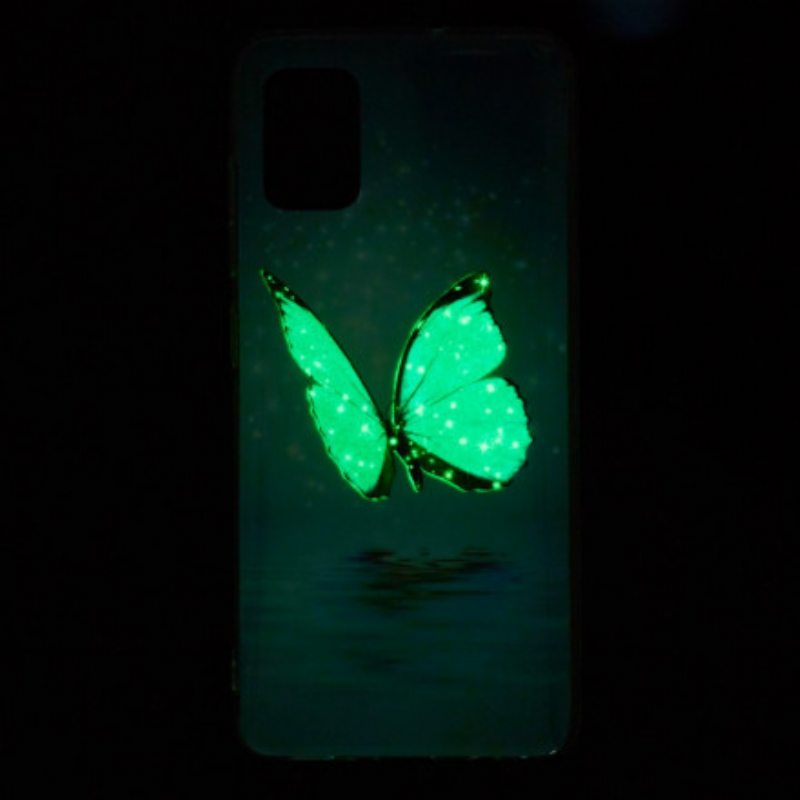 Kuori Samsung Galaxy A32 Fluoresoiva Sininen Perhonen