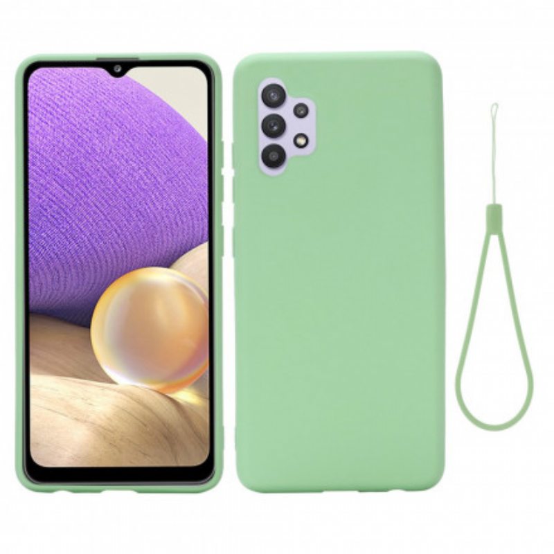 Kuori Samsung Galaxy A32 Nestemäinen Silikoni Kaulanauhalla