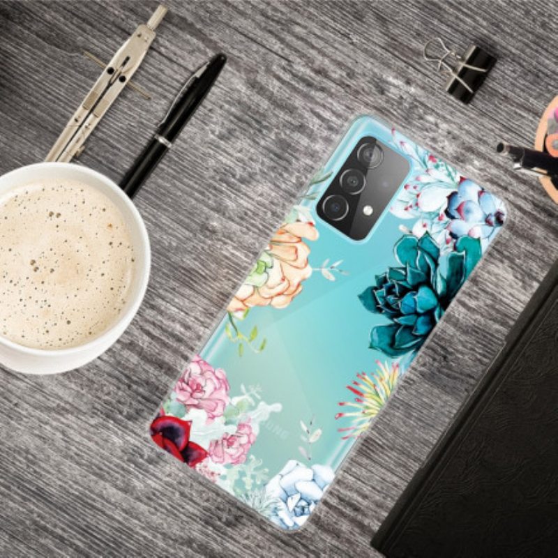 Kuori Samsung Galaxy A32 Saumattomat Akvarellikukat