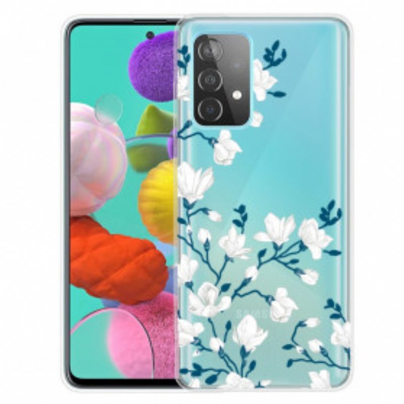 Kuori Samsung Galaxy A32 Valkoiset Kukat