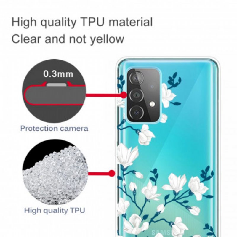 Kuori Samsung Galaxy A32 Valkoiset Kukat