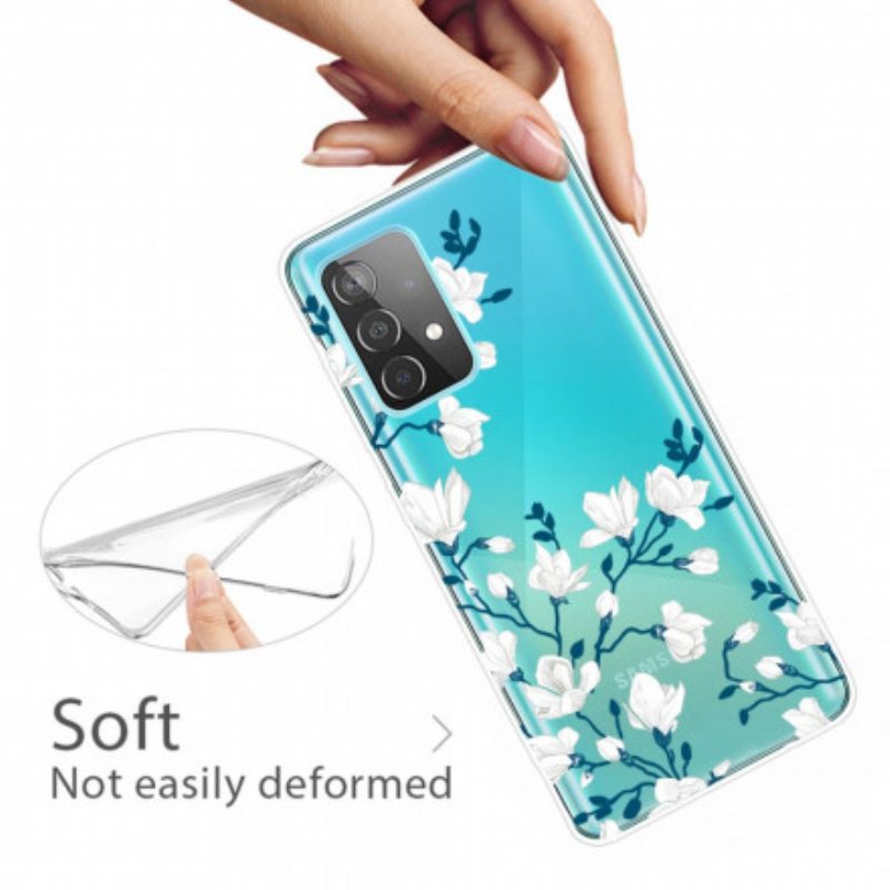 Kuori Samsung Galaxy A32 Valkoiset Kukat