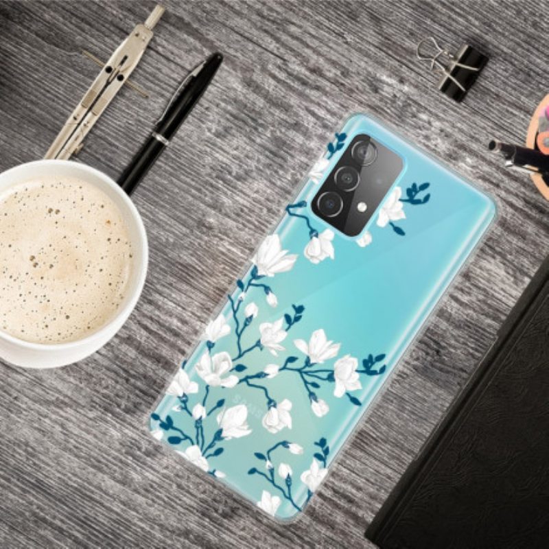 Kuori Samsung Galaxy A32 Valkoiset Kukat
