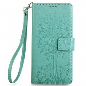 Kotelot Realme 14 Pro Plus 5g Puu- Ja Peurakuvioinen Nauha Suojakuori