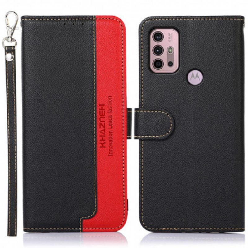 Flip Case Moto G30 / G10 Litsi Style Rfid Khazneh