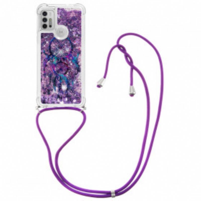 Kuori Moto G30 / G10 Kiristysnyörillä Paljetin Kiristysnyöri Dream Catcher