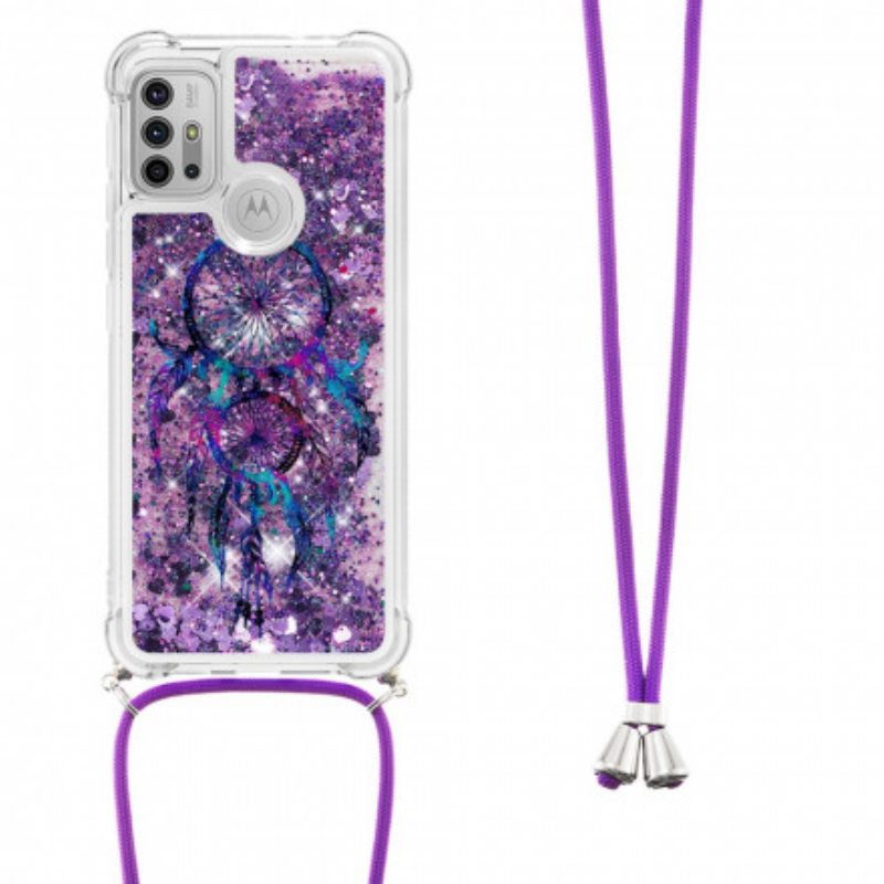 Kuori Moto G30 / G10 Kiristysnyörillä Paljetin Kiristysnyöri Dream Catcher