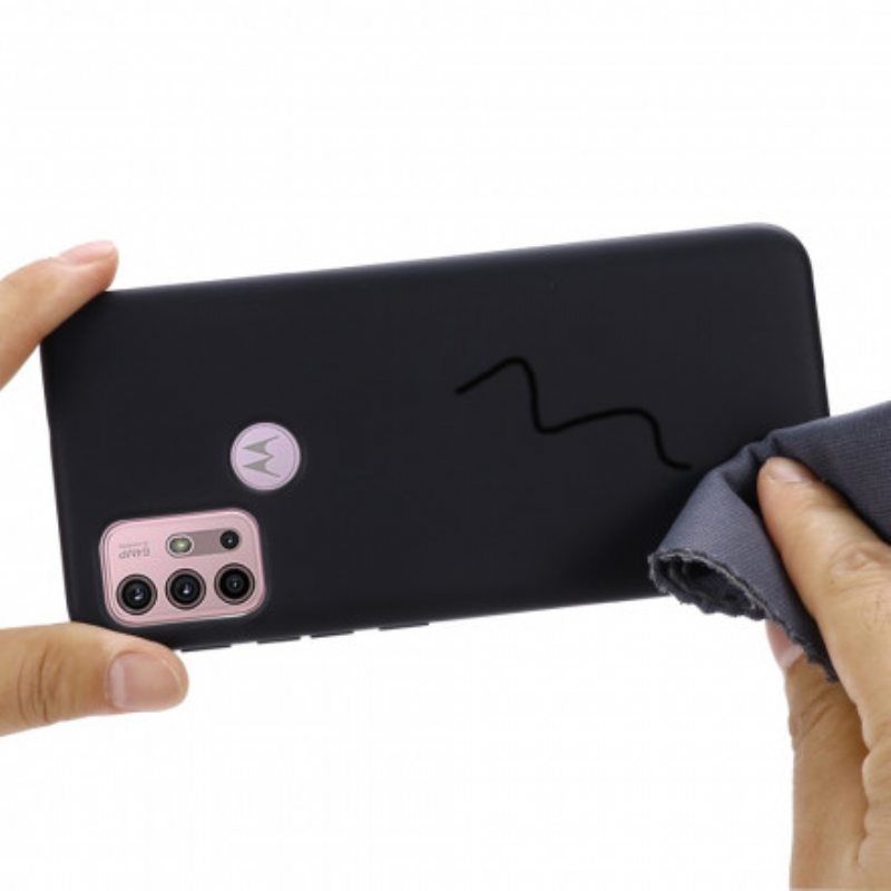 Kuori Moto G30 / G10 Nestemäinen Silikoni Kaulanauhalla