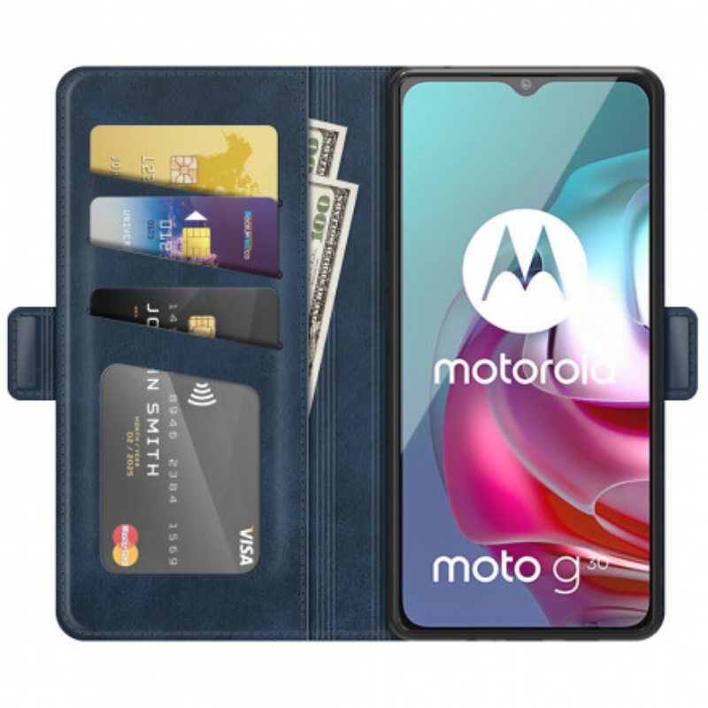Nahkakotelo Moto G30 / G10 Kotelot Flip Kaksoisläppä