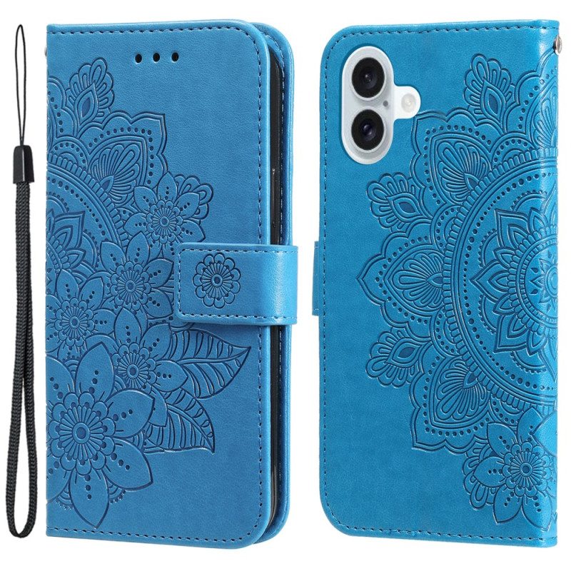 Kotelot iPhone 16 Mandalakuvio Hihnalla