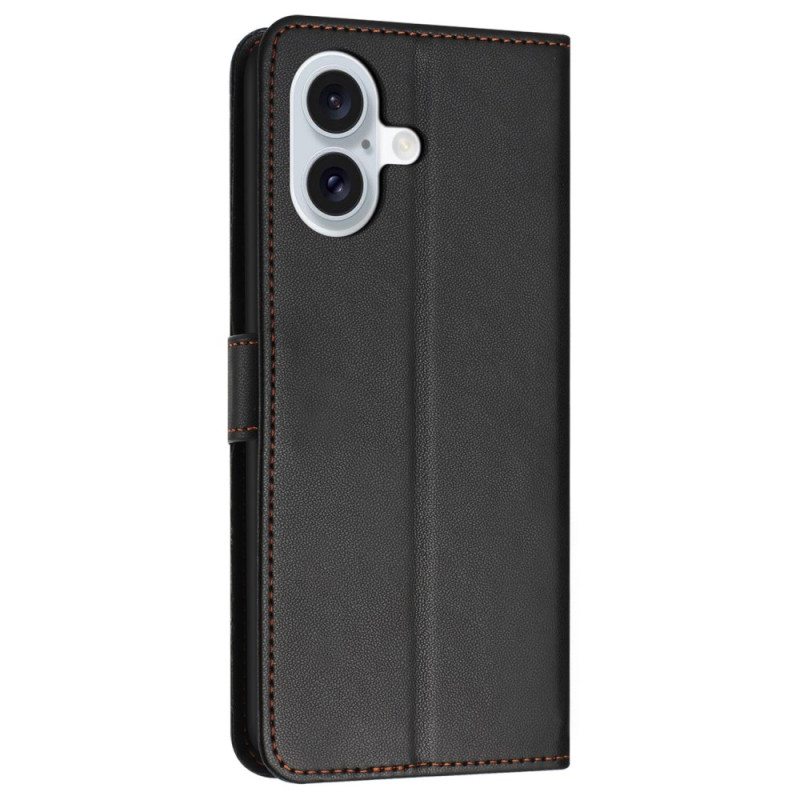 Kotelot iPhone 16 Pelkkä Keinonahka Hihnalla