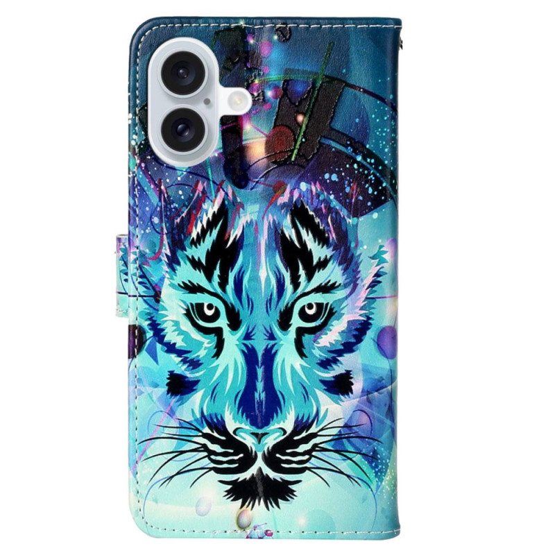 Kuoret iPhone 16 Susikuvio Hihnalla